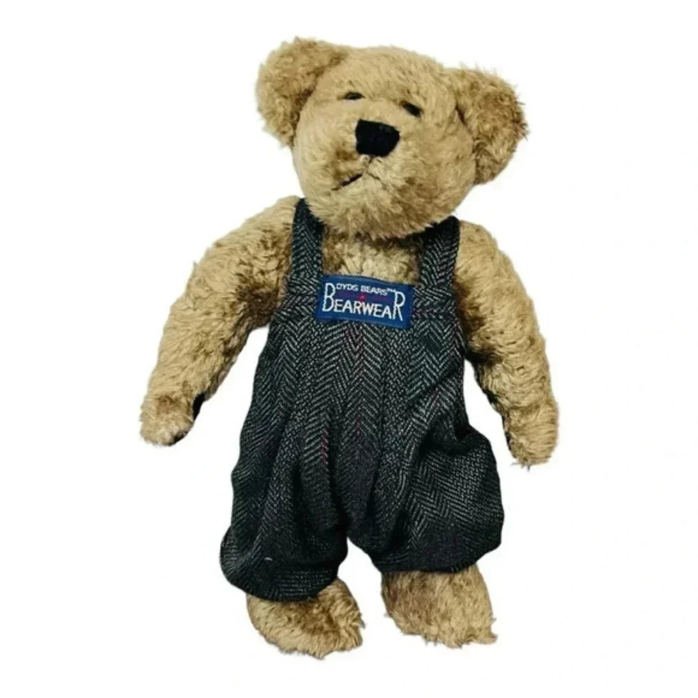 Boyds Bears Edmund T Bear‎ Fall 1996 Green Sweater Jeans Overalls 10